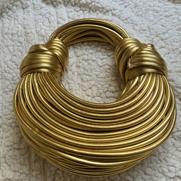 Statement Metallic Gold Multi-Strand Bag - Picture 2 of 4